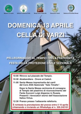 13 APRILE PELLEGRINAGGIO CELLA DI VARZI - Associazione Nazionale Alpini 