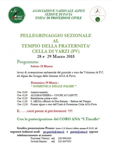 Pellegrinaggio Sezionale al Tempio della Fraternità - Associazione Nazionale Alpini 