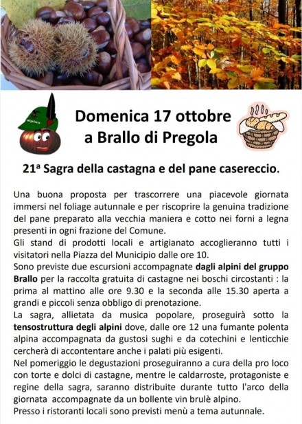 21a sagra della castagna e del pane casereccio - Associazione Nazionale Alpini 