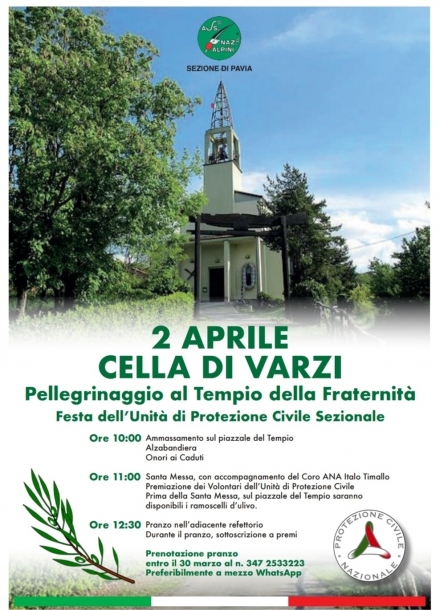 2  Aprile - Pellegrinaggio al Tempio della fraternità - Associazione Nazionale Alpini 