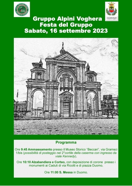 16 Settembre FESTA DEL GRUPPO DI VOGHERA - Associazione Nazionale Alpini 