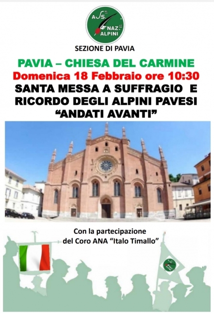 18 FEBBRAIO - PAVIA CHIESA DEL CARMINE - Associazione Nazionale Alpini 