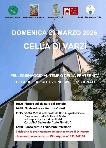 29.03.2026 PELLEGRINAGGIO CELLA DI VARZI - Associazione Nazionale Alpini 