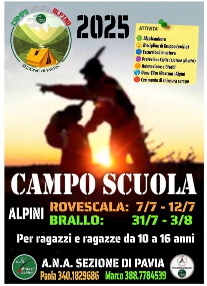 CAMPI SCUOLA ALPINI SEZ.DI PAVIA - Associazione Nazionale Alpini 