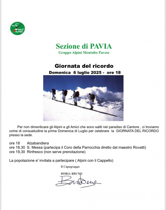 6 luglio  MONTALTO GIORNATA DEL RICORDO - Associazione Nazionale Alpini 