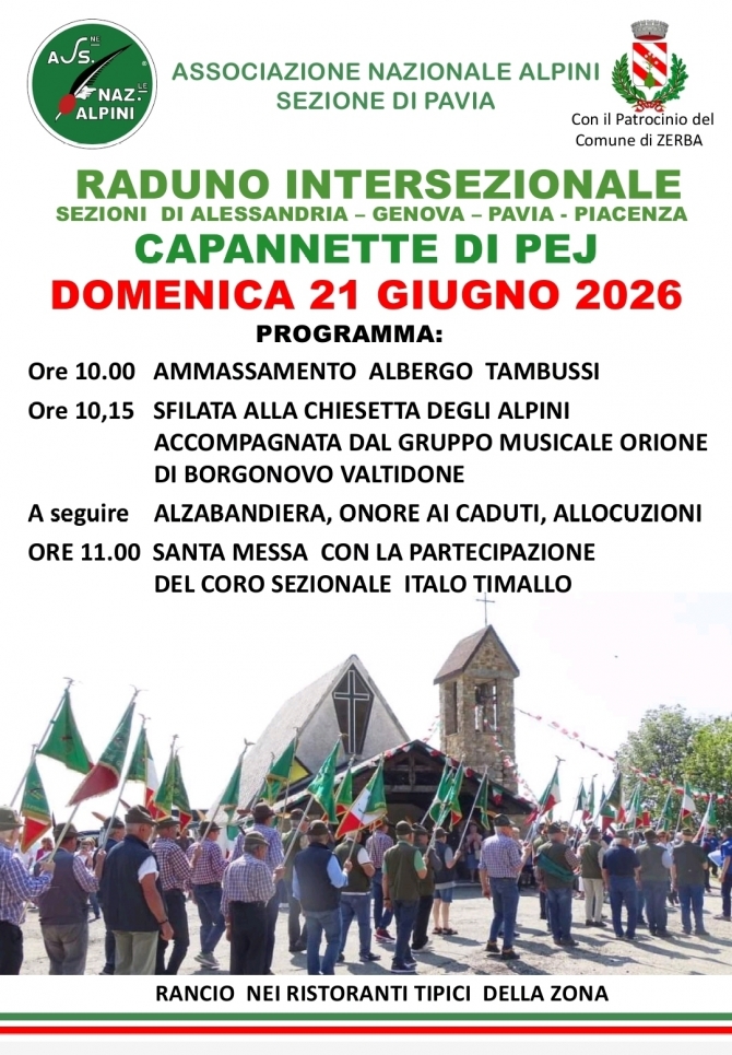 21 Giugno Raggruppamento intersezionale Capannette di Pej - Associazione Nazionale Alpini 