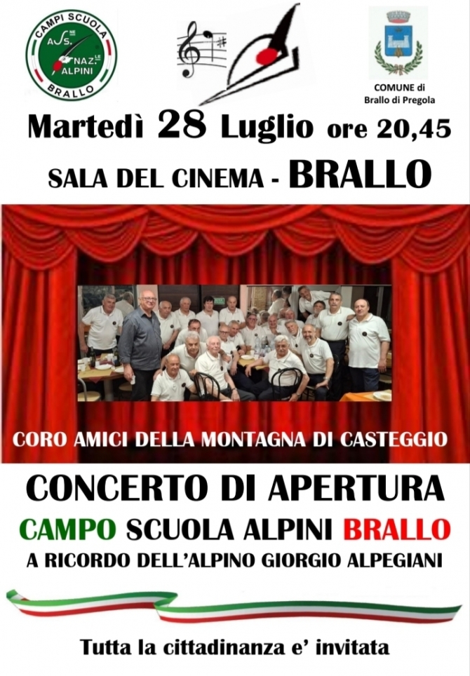 CONCERTO INAUGURALE CAMPO SCUOLA ALPINI BRALLO - Associazione Nazionale Alpini 